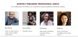 Image of 4 of the professional guests of Writerly Love, including Léonicka Valcius